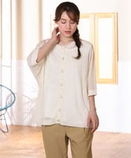 OLCHD12089 eur3(エウルキューブ) 【WEB先行販売】【大きいサイズ/接触冷感】ハーフスリーブカーディガン アイボリー
