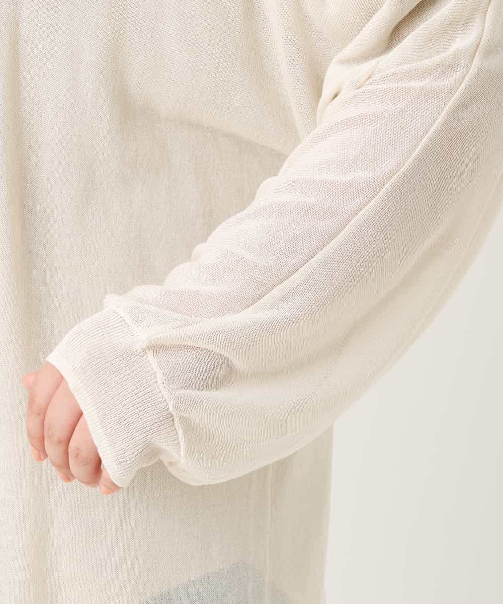 OLCHM07070 eur3(エウルキューブ) 【接触冷感/大きいサイズ】涼感ロング丈カーディガン アイボリー(80)