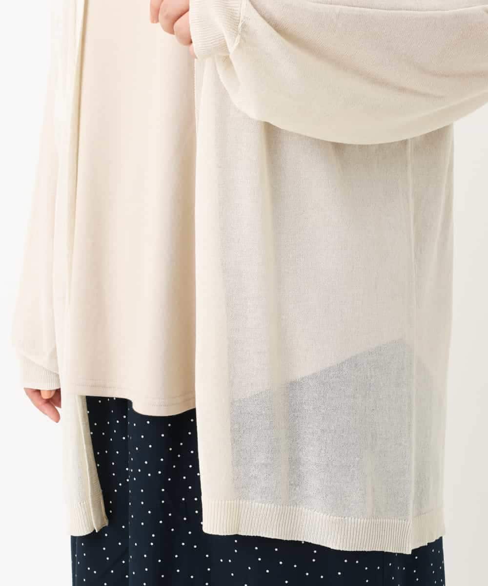 OLCHM07070 eur3(エウルキューブ) 【接触冷感/大きいサイズ】涼感ロング丈カーディガン アイボリー(80)