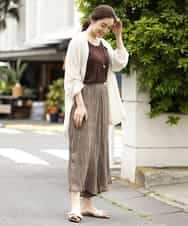 OLCHM07070 eur3(エウルキューブ) 【接触冷感/大きいサイズ】涼感ロング丈カーディガン アイボリー(80)