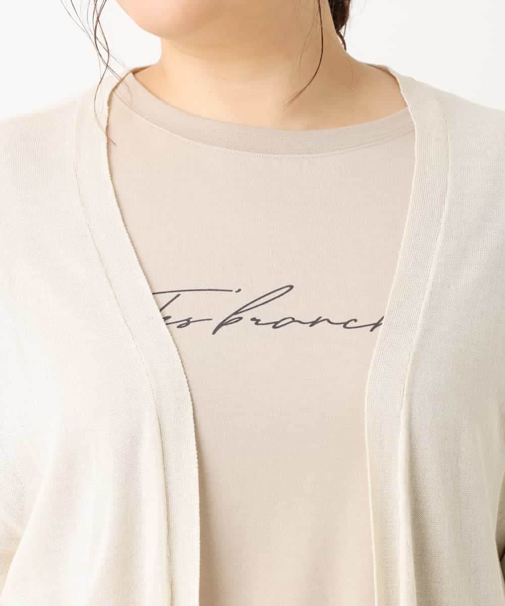 OLCHM07070 eur3(エウルキューブ) 【接触冷感/大きいサイズ】涼感ロング丈カーディガン アイボリー(80)