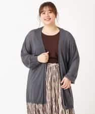 OLCHM07070 eur3(エウルキューブ) 【接触冷感/大きいサイズ】涼感ロング丈カーディガン ダークグレー(93)