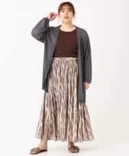 OLCHM07070 eur3(エウルキューブ) 【接触冷感/大きいサイズ】涼感ロング丈カーディガン ダークグレー(93)