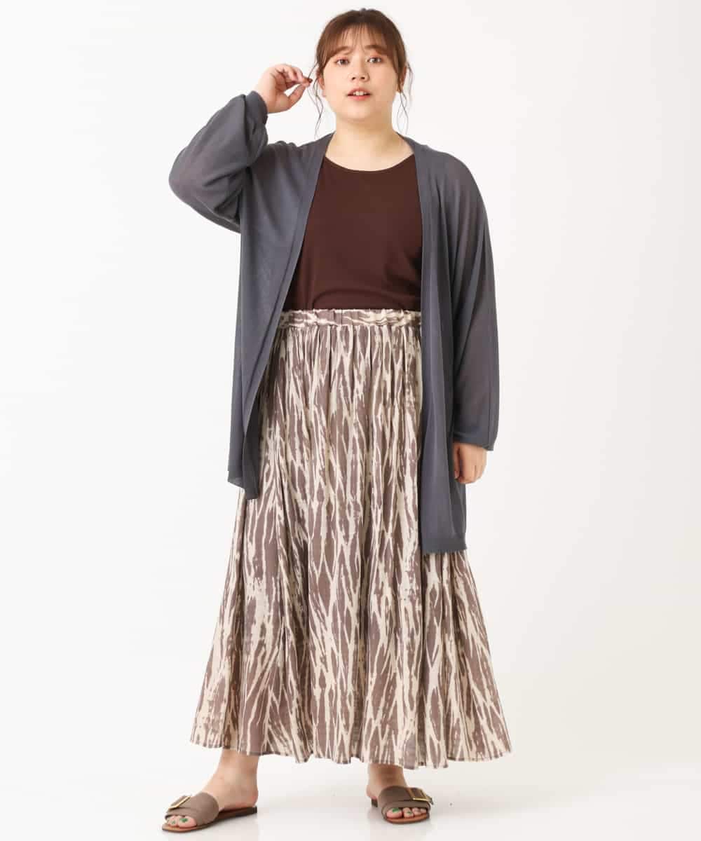 OLCHM07070 eur3(エウルキューブ) 【接触冷感/大きいサイズ】涼感ロング丈カーディガン ダークグレー(93)