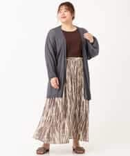 OLCHM07070 eur3(エウルキューブ) 【接触冷感/大きいサイズ】涼感ロング丈カーディガン ダークグレー(93)