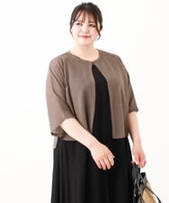 OLCHV12089 eur3(エウルキューブ) 【大きいサイズ】ボレロカーディガン ダークグレー(93)