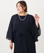 OLCIA13099 eur3(エウルキューブ) 【大きいサイズ】ジョーゼットボレロ ネイビー(57)