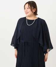 OLCIA13099 eur3(エウルキューブ) 【大きいサイズ】ジョーゼットボレロ ネイビー(57)