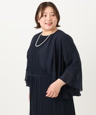 OLCIA13099 eur3(エウルキューブ) 【大きいサイズ】ジョーゼットボレロ ネイビー(57)