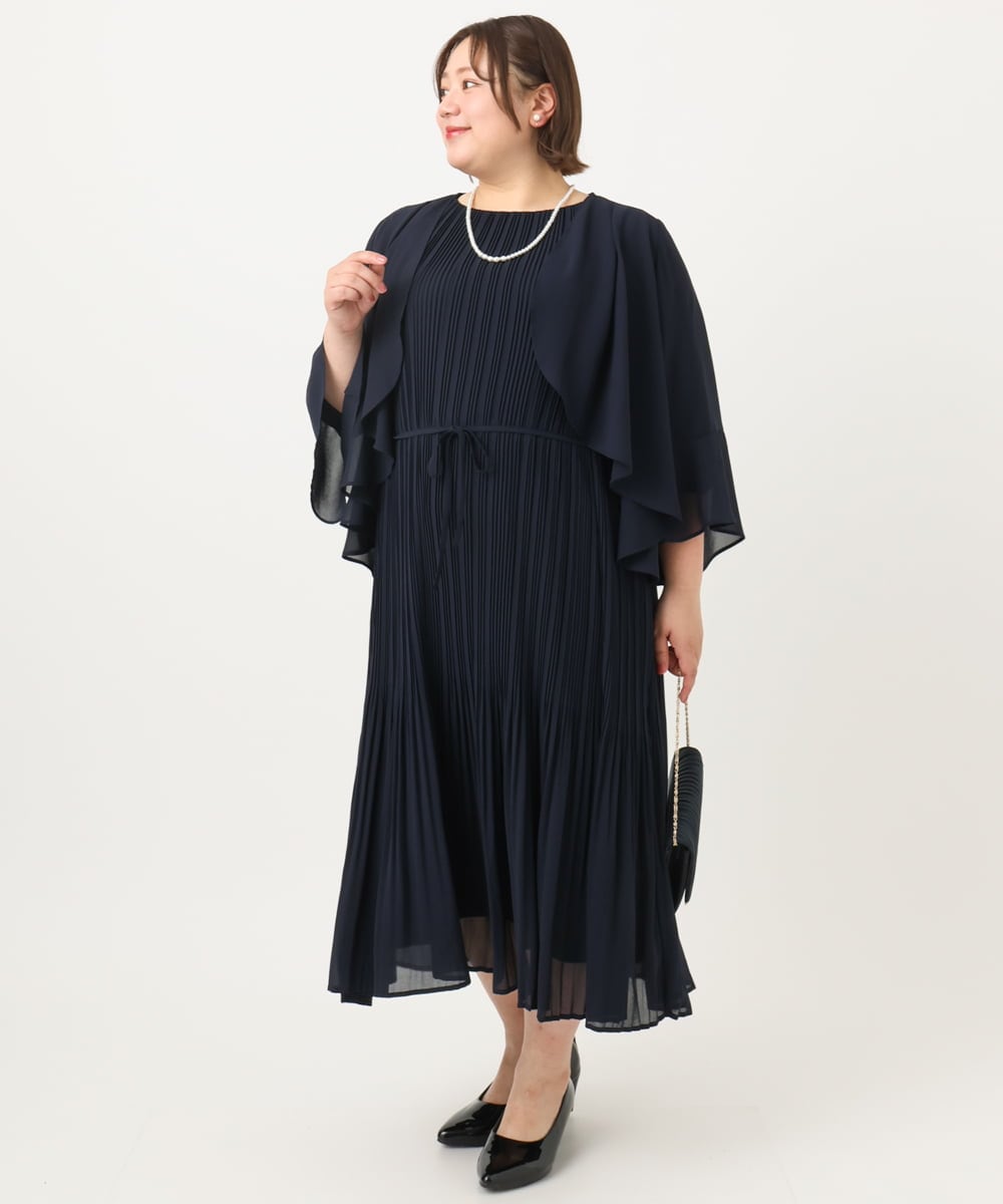 OLCIA13099 eur3(エウルキューブ) 【大きいサイズ】ジョーゼットボレロ ネイビー(57)