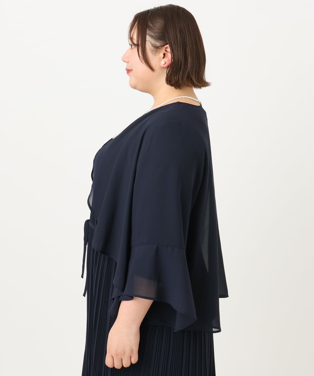 OLCIA13099 eur3(エウルキューブ) 【大きいサイズ】ジョーゼットボレロ ネイビー(57)