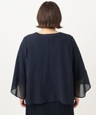 OLCIA13099 eur3(エウルキューブ) 【大きいサイズ】ジョーゼットボレロ ネイビー(57)