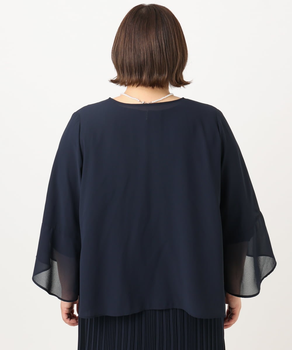OLCIA13099 eur3(エウルキューブ) 【大きいサイズ】ジョーゼットボレロ ネイビー(57)