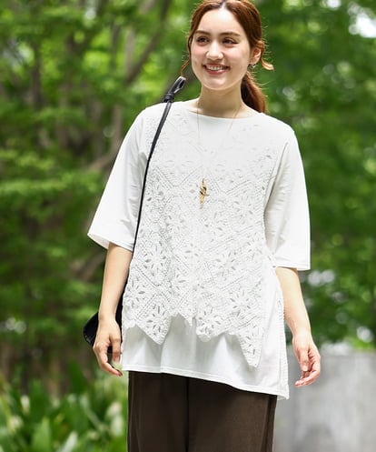 OLCIA24099 eur3 【大きいサイズ】クロシェ風ベスト