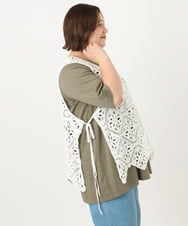 OLCIA24099 eur3(エウルキューブ) 【大きいサイズ】クロシェ風ベスト ホワイト(90)