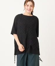 OLCIA24099 eur3(エウルキューブ) 【大きいサイズ】クロシェ風ベスト ブラック(94)