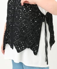 OLCIA24099 eur3(エウルキューブ) 【大きいサイズ】クロシェ風ベスト ブラック(94)