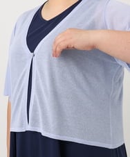 OLCIA25089 eur3(エウルキューブ) 【WEB先行販売】【大きいサイズ】シアーハーフスリーブカーディガン ラベンダー(60)