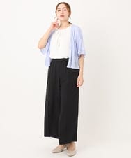 OLCIA25089 eur3(エウルキューブ) 【WEB先行販売】【大きいサイズ】シアーハーフスリーブカーディガン ラベンダー(60)
