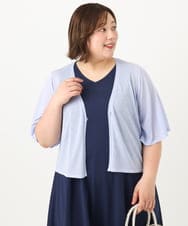 OLCIA25089 eur3(エウルキューブ) 【WEB先行販売】【大きいサイズ】シアーハーフスリーブカーディガン ラベンダー(60)