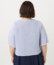 OLCIA25089 eur3(エウルキューブ) 【WEB先行販売】【大きいサイズ】シアーハーフスリーブカーディガン ラベンダー(60)
