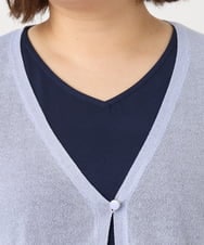 OLCIA25089 eur3(エウルキューブ) 【WEB先行販売】【大きいサイズ】シアーハーフスリーブカーディガン ラベンダー(60)