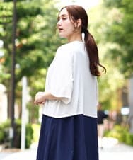 OLCIA25089 eur3(エウルキューブ) 【WEB先行販売】【大きいサイズ】シアーハーフスリーブカーディガン ホワイト(90)