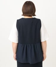 OLCIA26119 eur3(エウルキューブ) 【大きいサイズ/セットアップ対応】Vネックバックフレアベスト ネイビー(57)