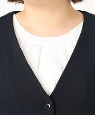 OLCIA26119 eur3(エウルキューブ) 【大きいサイズ/セットアップ対応】Vネックバックフレアベスト ネイビー(57)