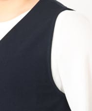 OLCIA26119 eur3(エウルキューブ) 【大きいサイズ/セットアップ対応】Vネックバックフレアベスト ネイビー(57)