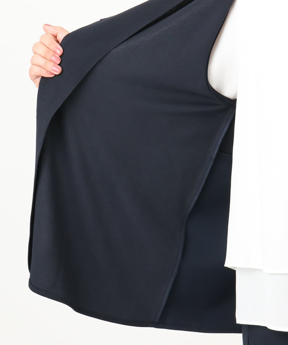OLCIA26119 eur3(エウルキューブ) 【大きいサイズ/セットアップ対応】Vネックバックフレアベスト ネイビー(57)