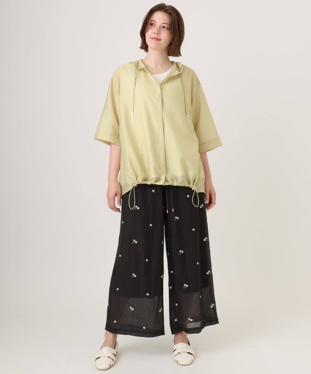 OLCID13109 eur3(エウルキューブ) 【WEB先行販売】【大きいサイズ／接触冷感】シア―フーディブラウス ライトイエロー
