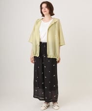 OLCID13109 eur3(エウルキューブ) 【WEB先行販売】【大きいサイズ／接触冷感】シア―フーディブラウス ライトイエロー