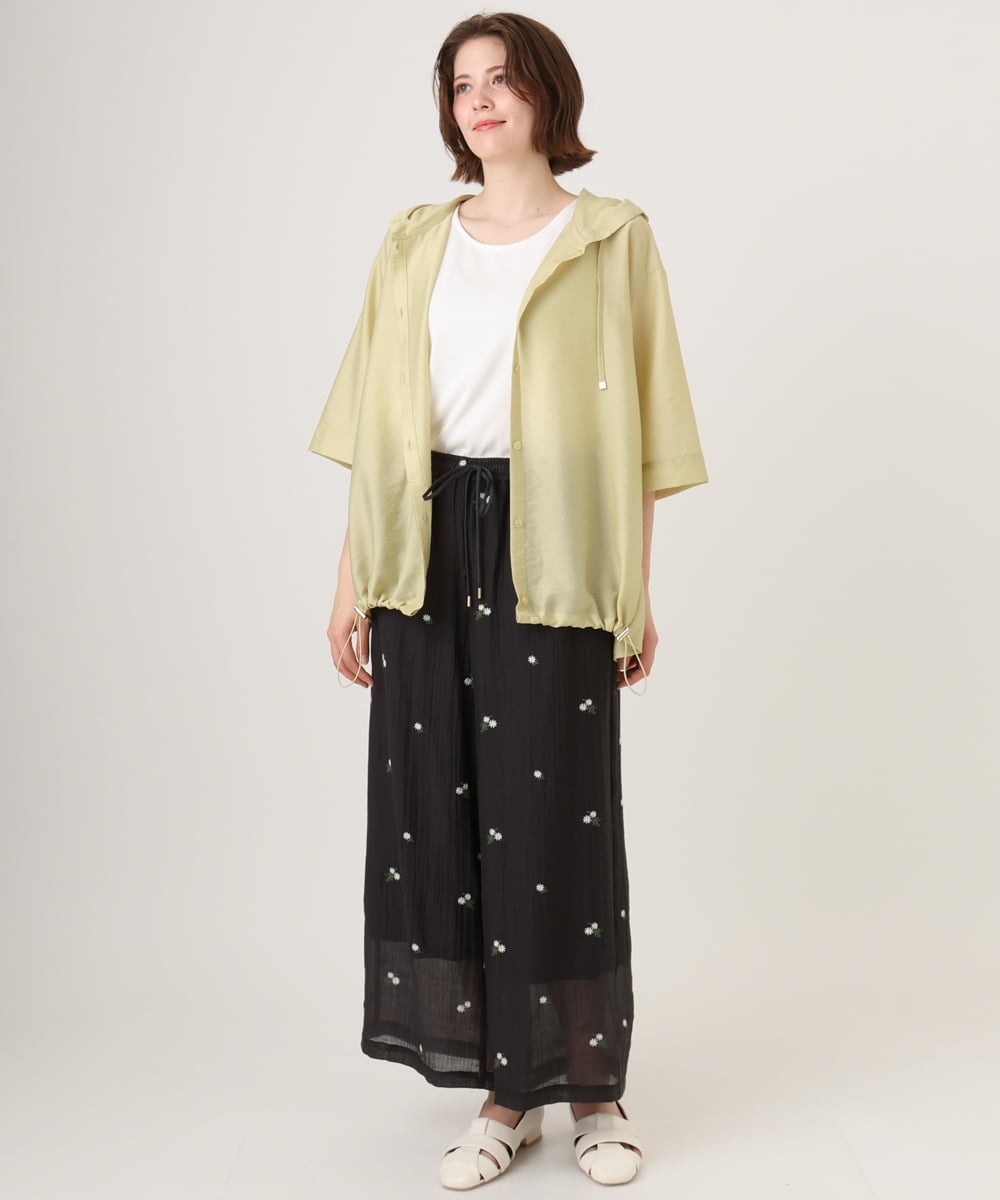 OLCID13109 eur3(エウルキューブ) 【WEB先行販売】【大きいサイズ／接触冷感】シア―フーディブラウス ライトイエロー