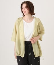 OLCID13109 eur3(エウルキューブ) 【WEB先行販売】【大きいサイズ／接触冷感】シア―フーディブラウス ライトイエロー