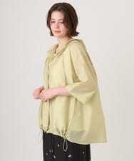 OLCID13109 eur3(エウルキューブ) 【WEB先行販売】【大きいサイズ／接触冷感】シア―フーディブラウス ライトイエロー