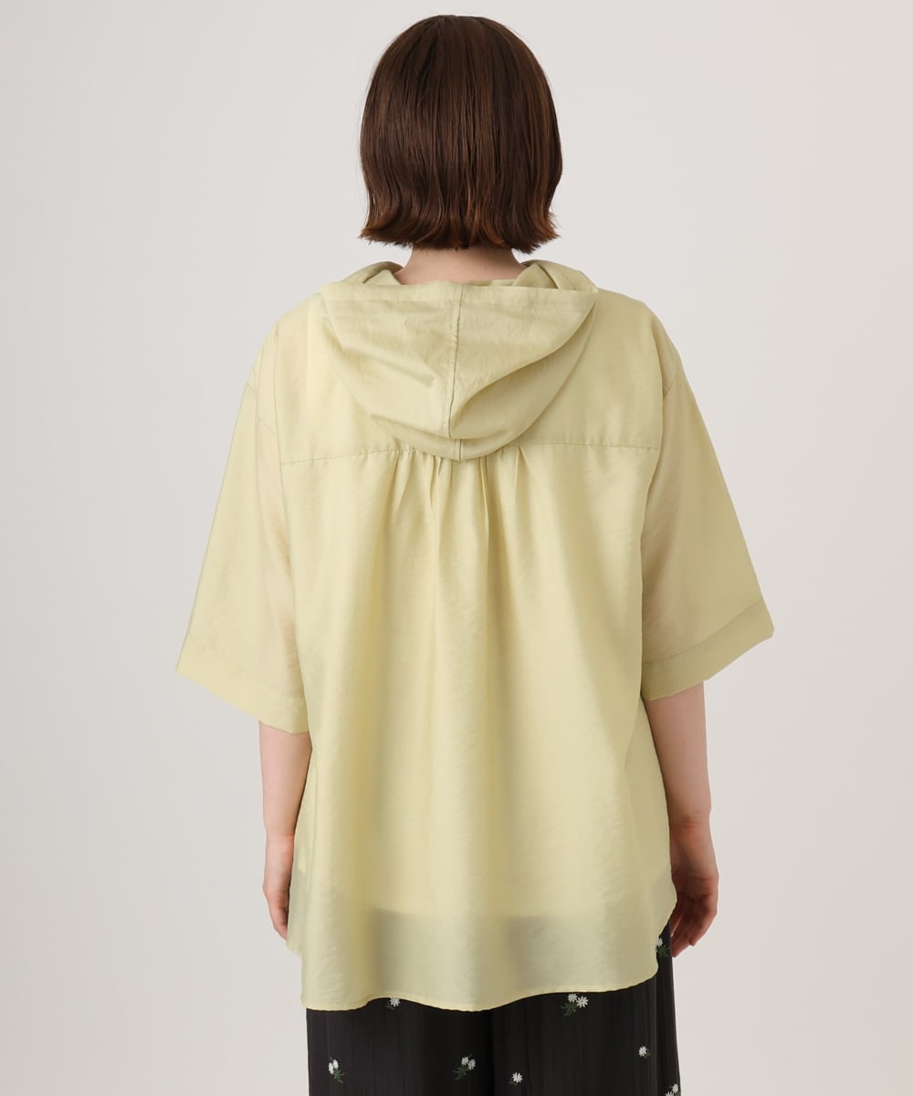 OLCID13109 eur3(エウルキューブ) 【WEB先行販売】【大きいサイズ／接触冷感】シア―フーディブラウス ライトイエロー