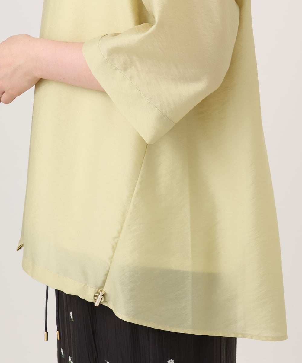 OLCID13109 eur3(エウルキューブ) 【WEB先行販売】【大きいサイズ／接触冷感】シア―フーディブラウス ライトイエロー
