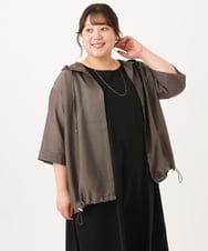 OLCID13109 eur3(エウルキューブ) 【WEB先行販売】【大きいサイズ／接触冷感】シア―フーディブラウス カーキ