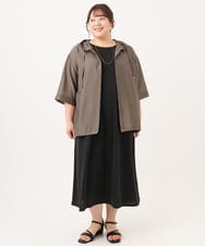 OLCID13109 eur3(エウルキューブ) 【WEB先行販売】【大きいサイズ／接触冷感】シア―フーディブラウス カーキ
