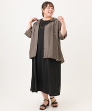 OLCID13109 eur3(エウルキューブ) 【WEB先行販売】【大きいサイズ／接触冷感】シア―フーディブラウス カーキ