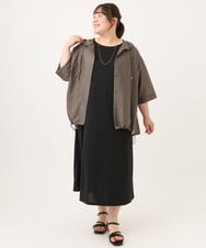 OLCID13109 eur3(エウルキューブ) 【WEB先行販売】【大きいサイズ／接触冷感】シア―フーディブラウス カーキ