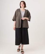 OLCID13109 eur3(エウルキューブ) 【WEB先行販売】【大きいサイズ／接触冷感】シア―フーディブラウス カーキ