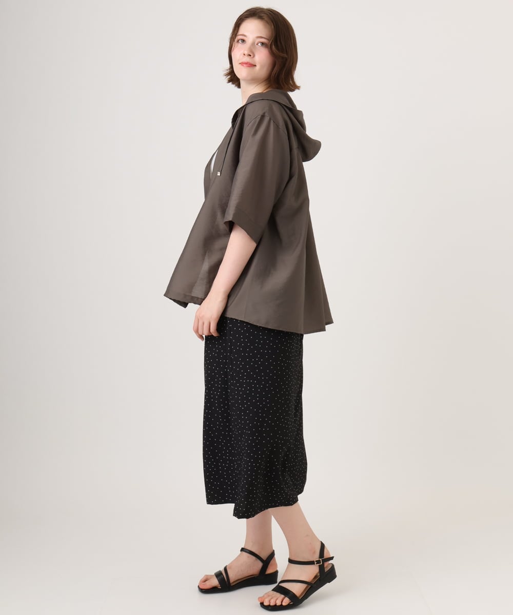 OLCID13109 eur3(エウルキューブ) 【WEB先行販売】【大きいサイズ／接触冷感】シア―フーディブラウス カーキ