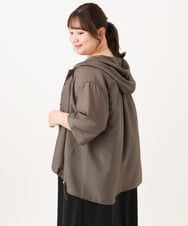 OLCID13109 eur3(エウルキューブ) 【WEB先行販売】【大きいサイズ／接触冷感】シア―フーディブラウス カーキ