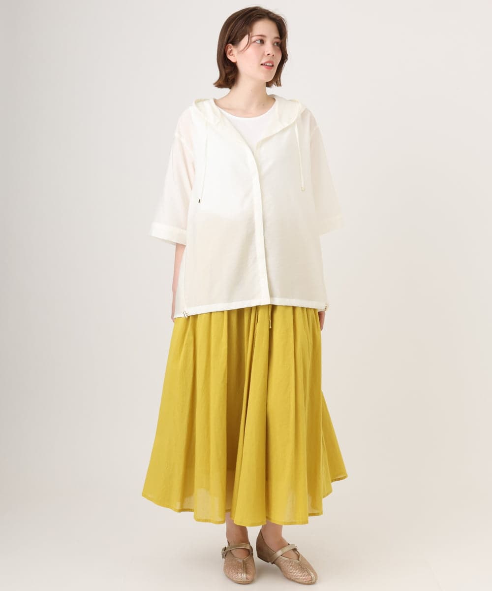 OLCID13109 eur3(エウルキューブ) 【WEB先行販売】【大きいサイズ／接触冷感】シア―フーディブラウス アイボリー