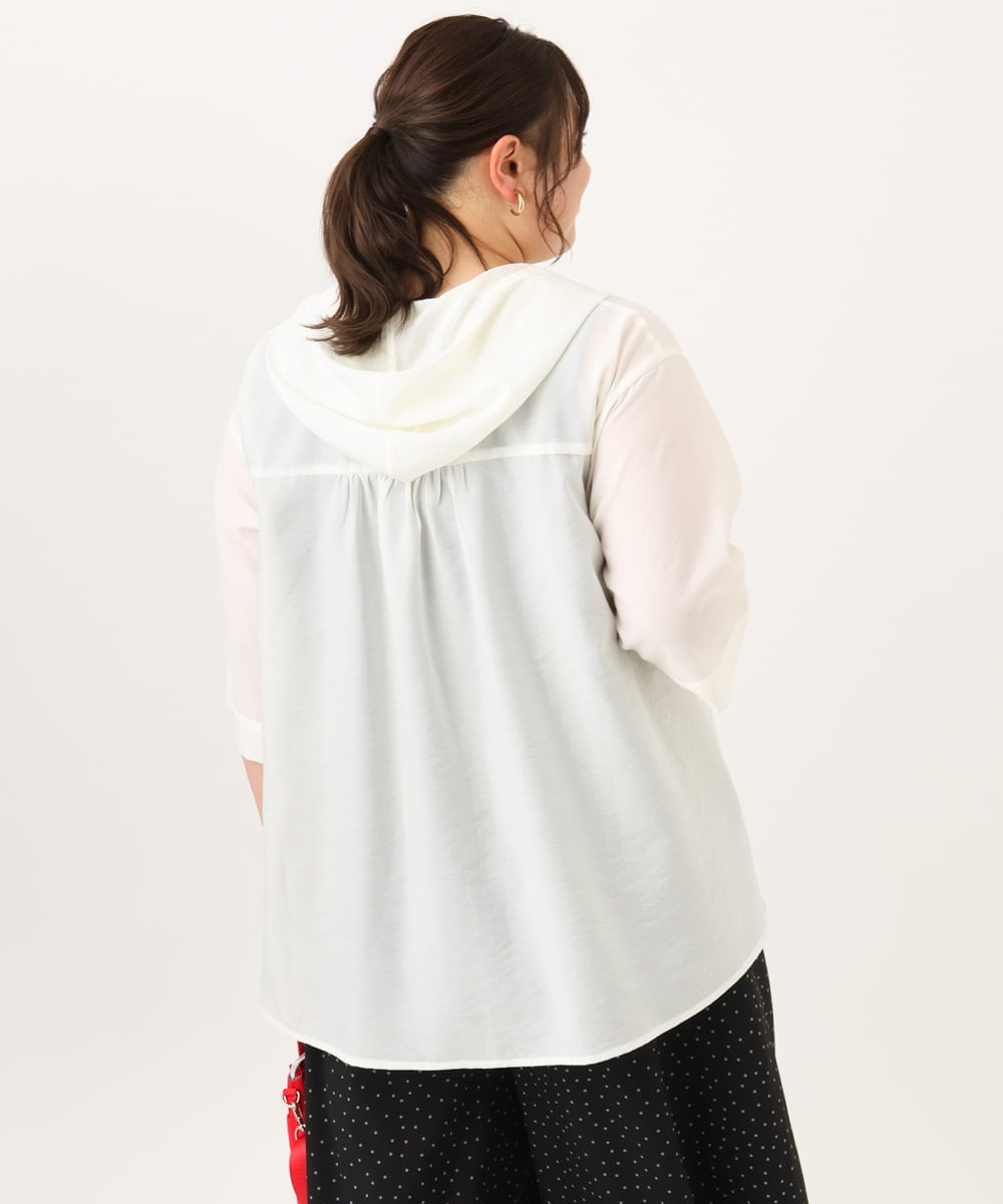 OLCID13109 eur3(エウルキューブ) 【WEB先行販売】【大きいサイズ／接触冷感】シア―フーディブラウス アイボリー