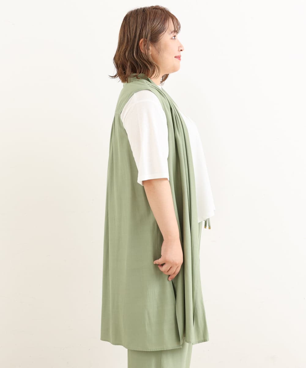 OLCIP16090 eur3(エウルキューブ) 【大きいサイズ/11号サイズあり/セットアップ対応】ドレープシアージレ ライトグリーン(30)