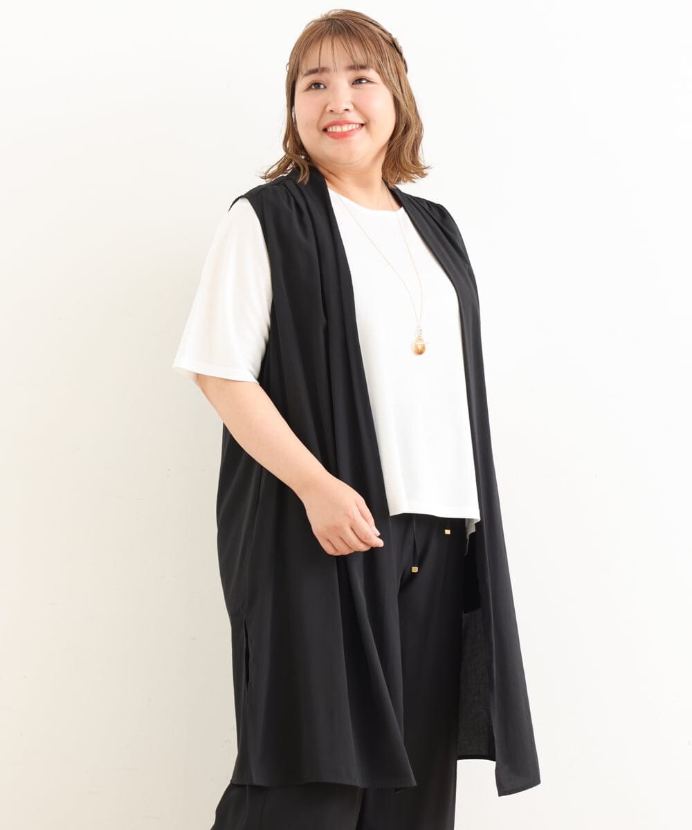OLCIP16090 eur3(エウルキューブ) 【大きいサイズ/11号サイズあり/セットアップ対応】ドレープシアージレ ブラック(94)