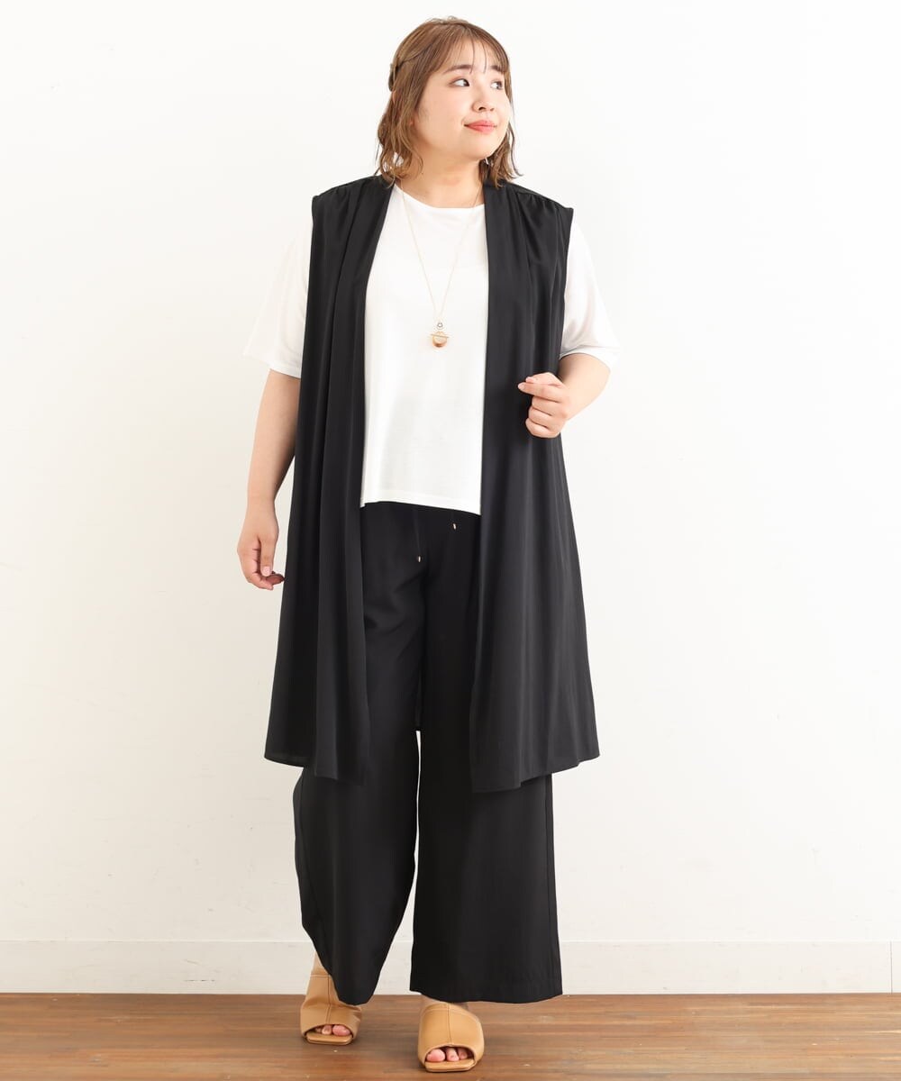 OLCIP16090 eur3(エウルキューブ) 【大きいサイズ/11号サイズあり/セットアップ対応】ドレープシアージレ ブラック(94)